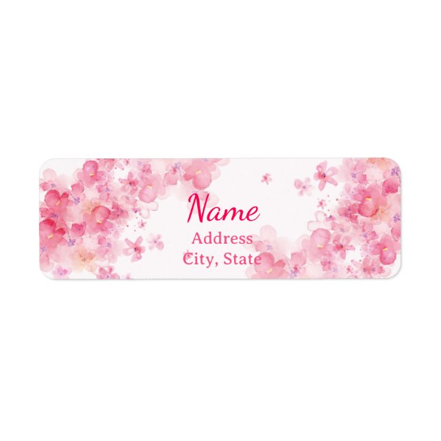 Pink Watercolor Label (Front)