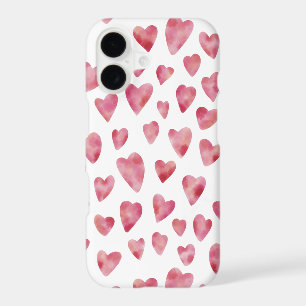 Pink Watercolor Love Heart Pattern