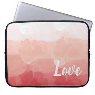 Pink Watercolor Love Laptop Sleeve