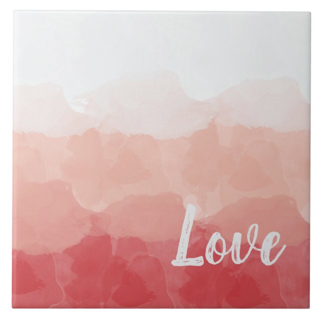 Pink Watercolor Love Tile (Front)