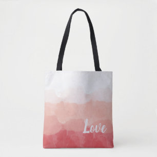 Pink Watercolor Love Tote Bag