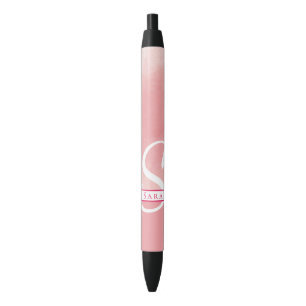 Pink Watercolor Monogram Pen