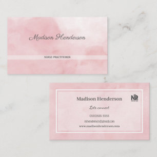 Pink Watercolor Nurse Practitioner Business Cards
