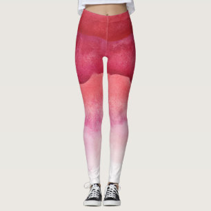 Pink Watercolor Ombre Leggings