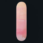 Pink Watercolor Ombre Name Skateboard<br><div class="desc">Pink Watercolor Ombre Name skateboard features pink,  lavender,  purple,  blush and coral watercolor effect,  plus your name.</div>