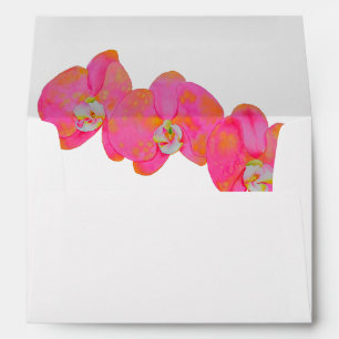 Pink watercolor Orchid painting Envelopes