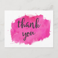 Pink Watercolor Paint Splatter Thank You