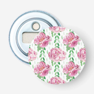 Pink  Watercolor Peonies Bottle Opener