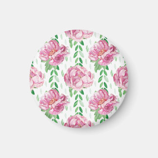 Pink  Watercolor Peonies Magnet