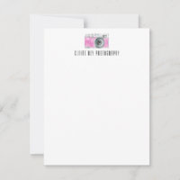 Pink Watercolor Retro Camera Photographer Logo