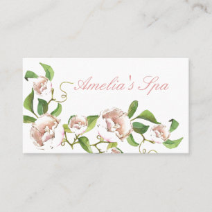 Pink Watercolor Roses Business Card