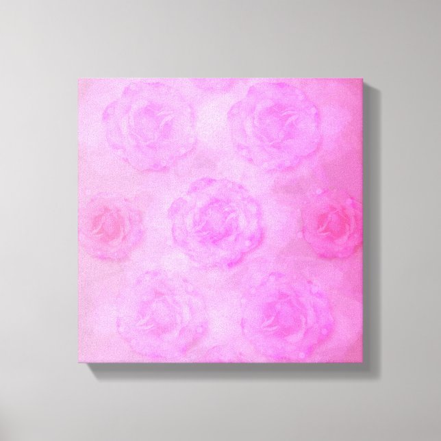 PINK Watercolor roses Canvas Print (Front)