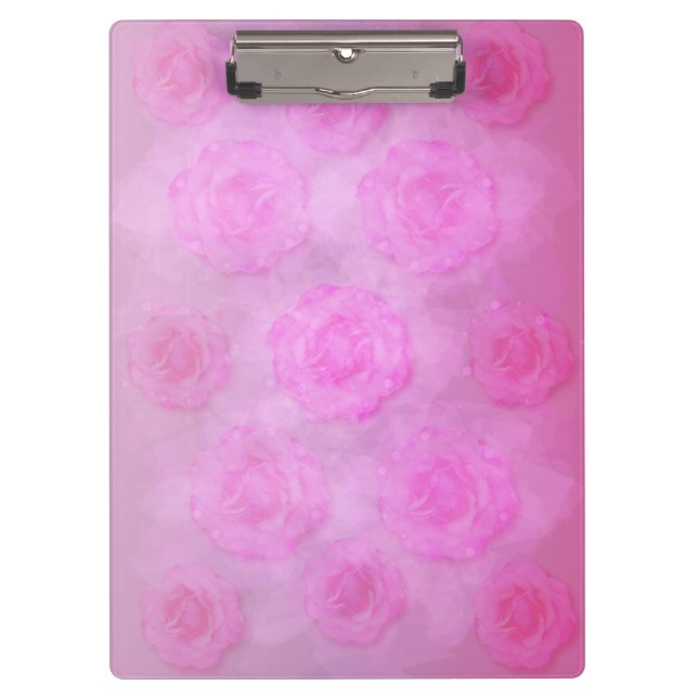 PINK Watercolor roses Clipboard (Front)