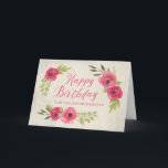 Pink Watercolor Roses Granddaughter Birthday Card<br><div class="desc">Pretty and thoughtful greeting card for granddaughter's birthday with vintage watercolor roses and hand lettered style text.</div>