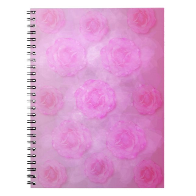 PINK Watercolor roses Notebook (Front)