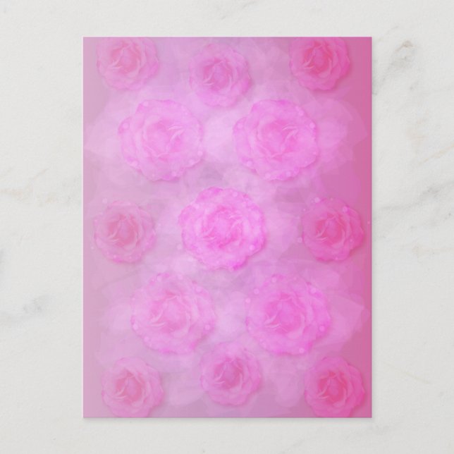 PINK Watercolor roses Postcard (Front)