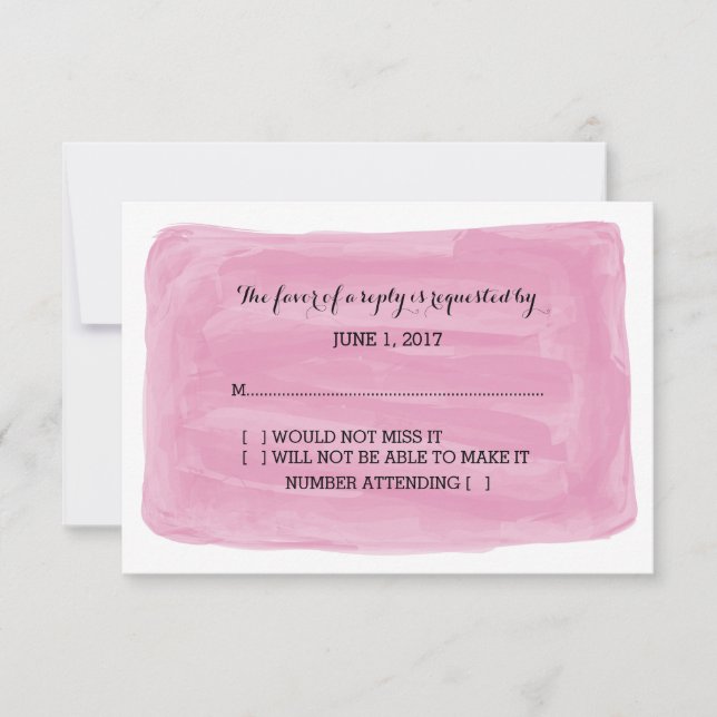 Pink Watercolor RSVP Card (Front)
