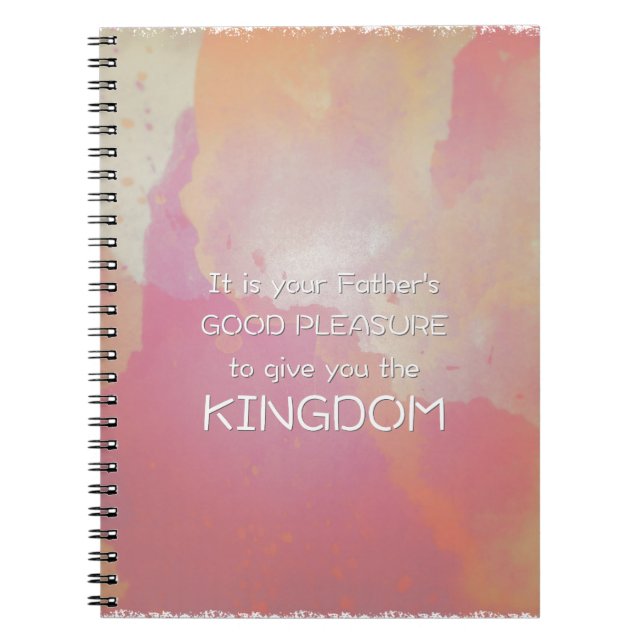 Pink Watercolor Scripture Spiral Notebook (Front)