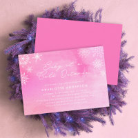 Pink Watercolor Snowflakes Baby Shower