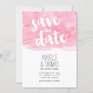 Pink Watercolor Spring Wedding Save the Date Invitation