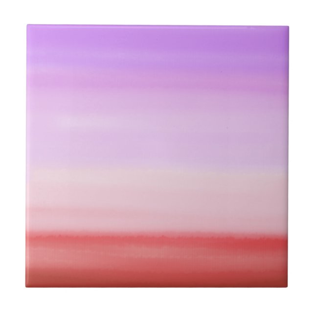 Pink Watercolor Stripes Tile (Front)