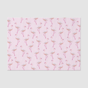 Pink Watercolor Summer Flamingo Pattern Tissue Paper