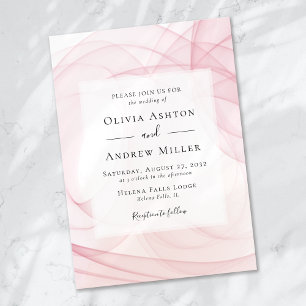 Pink Watercolor Swirl Wedding Invitation