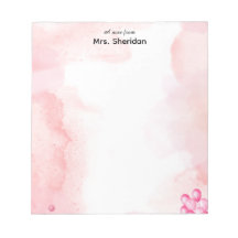 Pink Watercolor Teacher Notepad