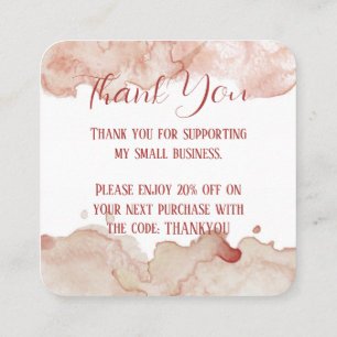 Pink Watercolor Thank You Card