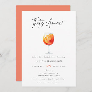Pink Watercolor That's Amore Spritz Bridal Shower Invitation