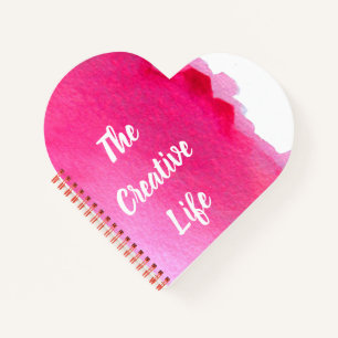 Pink watercolor the creative life quotation notebook