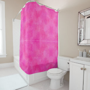 Pink Watercolor Tie Dye Print Shower Curtain