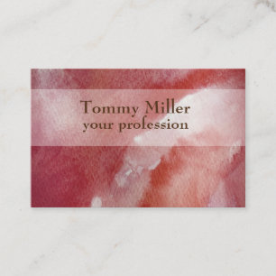 Pink Watercolor Trendy Professional Business Card