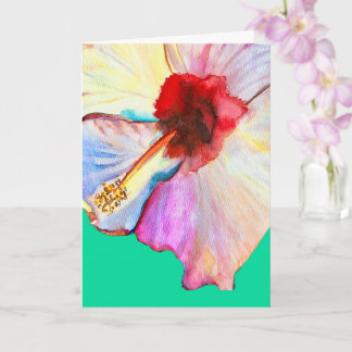 Pink watercolor tulips art card