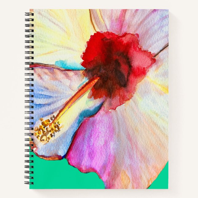 Pink watercolor tulips art notebook (Front)