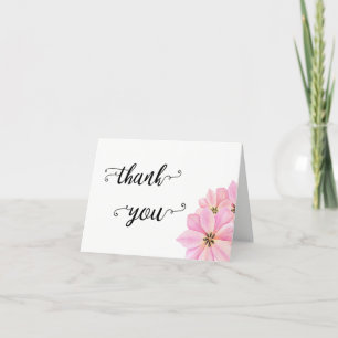 Pink Watercolor Tulips Thank You Card