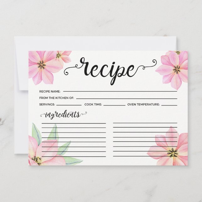 Pink Watercolor Tulips Wedding (Front)