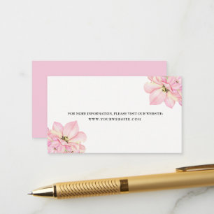 Pink Watercolor Tulips Wedding Enclosure Card