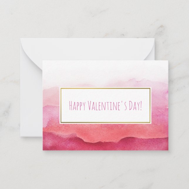 Pink & Watercolor Valentine Cards 100 pack (Front)