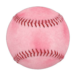 Pink Watercolor Wash Baseball