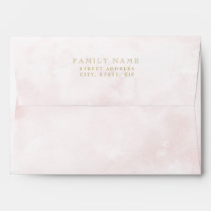 Pink Watercolor Wash Envelope w/ Interior Stripes