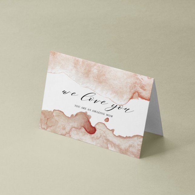 Pink Watercolor Wash Folded Mother's Day Card (Creator Uploaded)