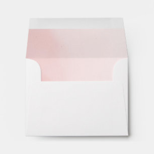 Pink Watercolor Wash Minimalist Preaddressed Lined Envelope