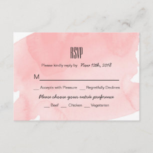 Pink Watercolor Wash Wedding RSVP Card
