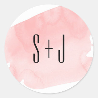 Pink Watercolor Wash Wedding Sticker