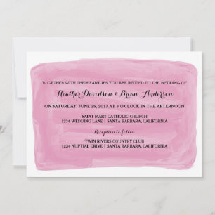 Pink Watercolor Wedding Invite