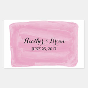 Pink Watercolor Wedding Stickers