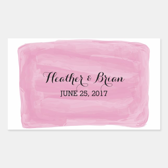 Pink Watercolor Wedding Stickers (Front)