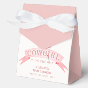 Pink Watercolor Western Cowgirl Hat Baby Shower Favour Box