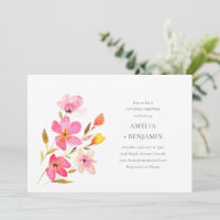 Pink Watercolor Wildflower Custom Couples Shower